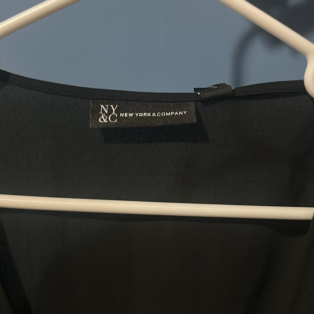 New York & Company Black Sheer Blouse - Picture 3 of 6